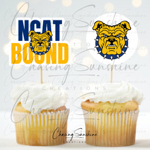 Load image into Gallery viewer, NCAT North Carolina A&T State University High School/College Bound Graduation Cupcake Toppers
