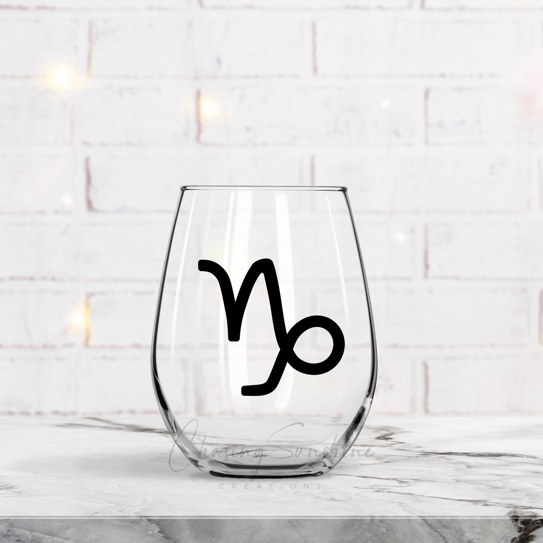 Zodiac Wine Glass