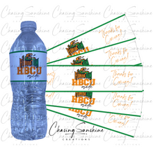 Load image into Gallery viewer, HBCU Water Bottle Labels -- 25 PRINTED AND CUT LABELS
