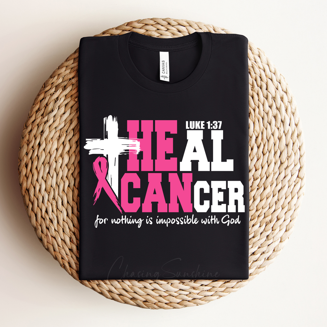 He Can- Breast Cancer Awareness T-Shirt - Black