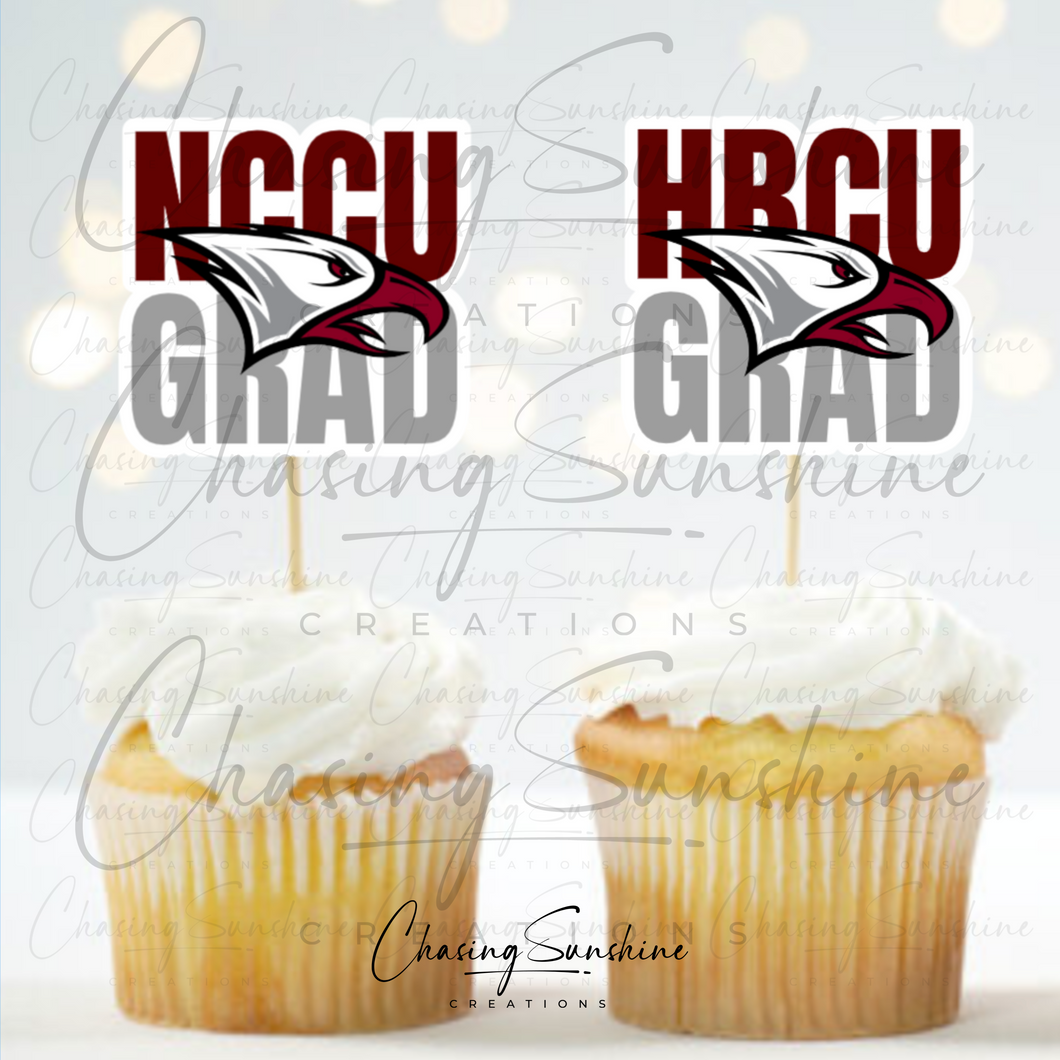 NCCU North Carolina Central University Graduation Cupcake Toppers - 2 Designs