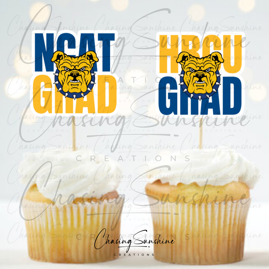 NCAT North Carolina A&T State University Graduation Cupcake Toppers - 2 Designs