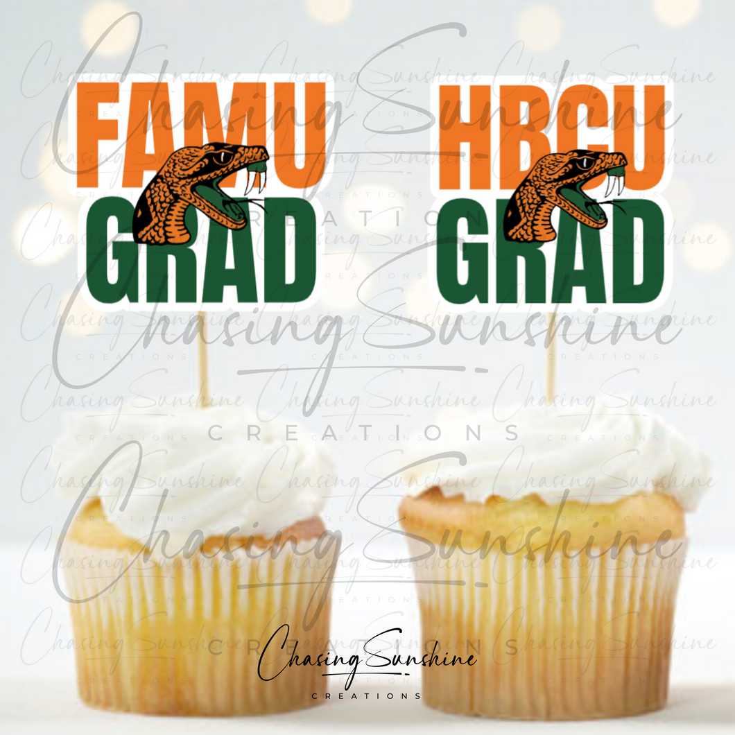 FAMU Florida A&M University Graduation Cupcake Toppers - 2 Designs