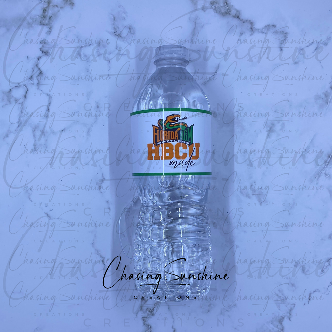 HBCU Water Bottle Labels -- 25 PRINTED AND CUT LABELS