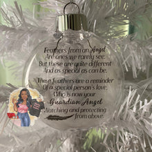 Load image into Gallery viewer, Memorial Ornament with Feathers, Christmas Ornament
